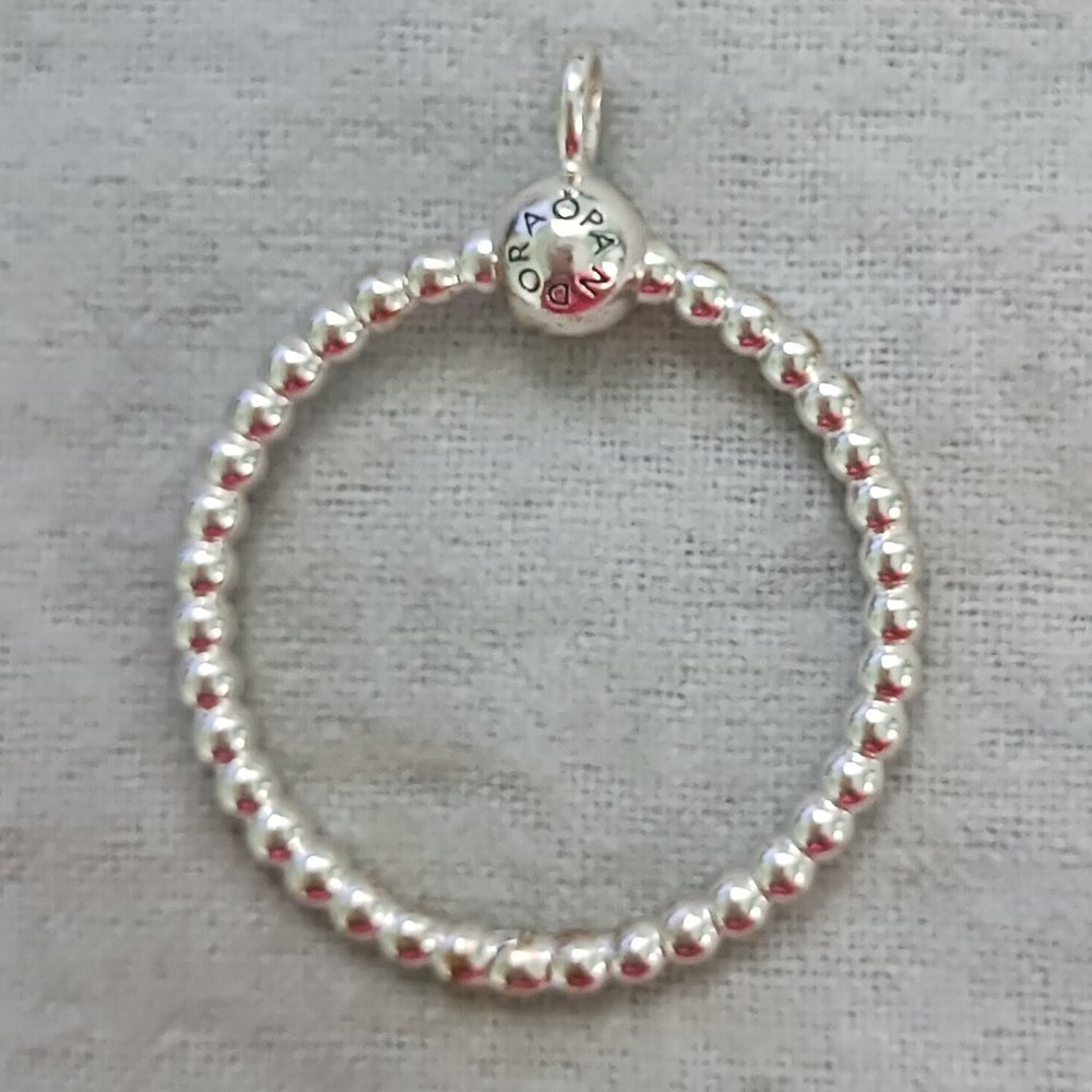 Authentic PANDORA Moments O Pendant/Charm Holder Beaded